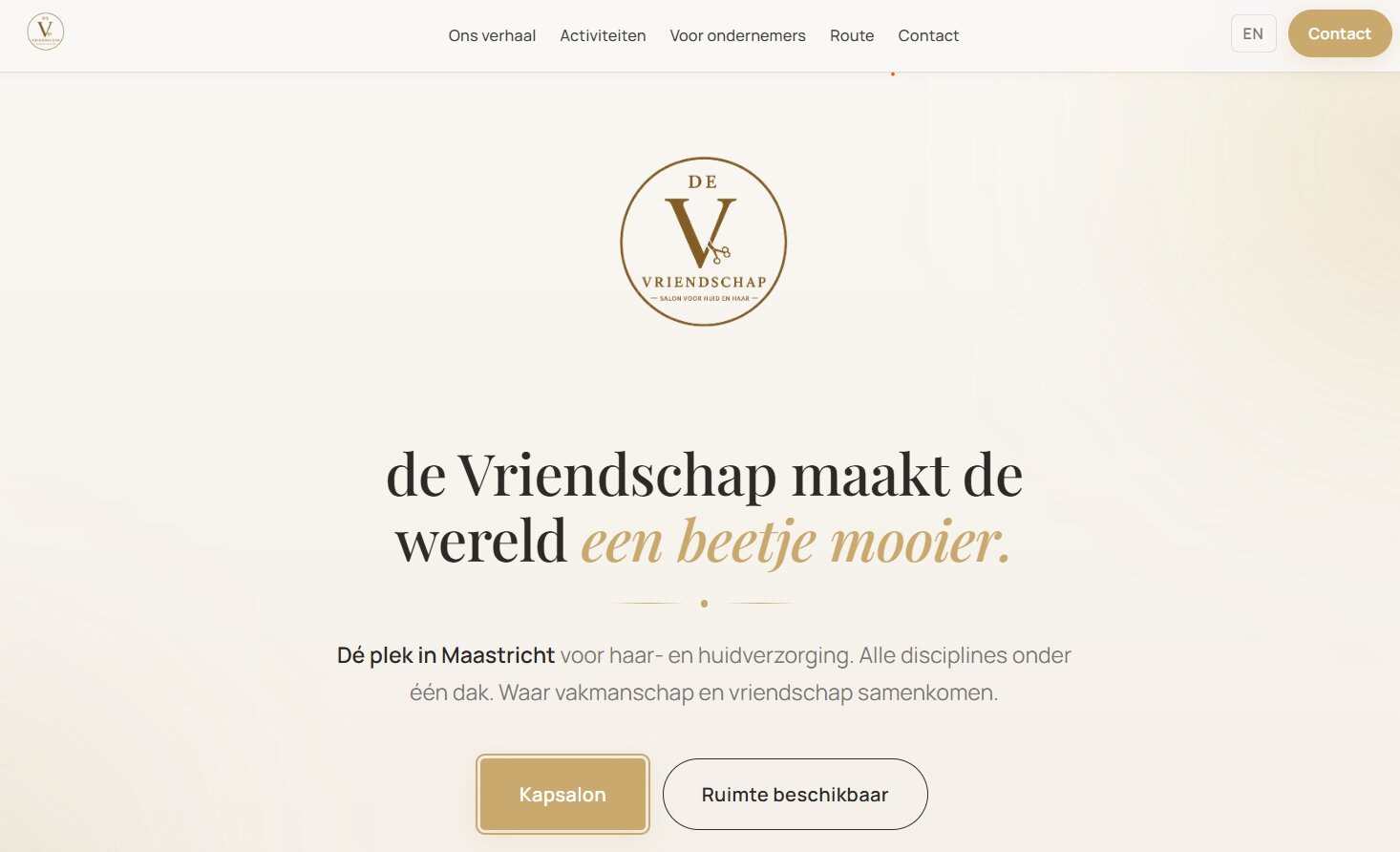 Screenshot der Website von de Vriendschap